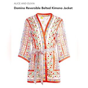 Alice + Olivia - Domino Reversible Belted Kimono Jacket - XS/S